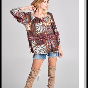 🌟Sale🌟Boho Peasant Top